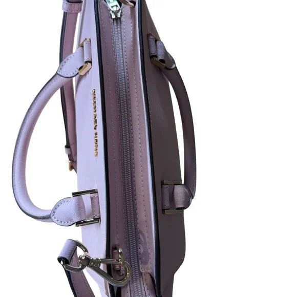 Michael Kors Selma Medium Saffiano Leather Satchel in Pale Pink Gold Hardware - Picture 11 of 13